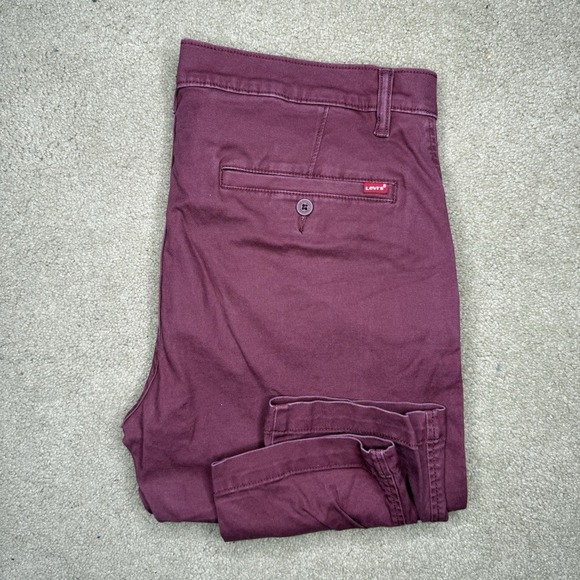 Levi's XX Chino Pants Men's 36/30 (38/28) Maroon Standard Taper Casual Trousers - Picture 1 of 10
